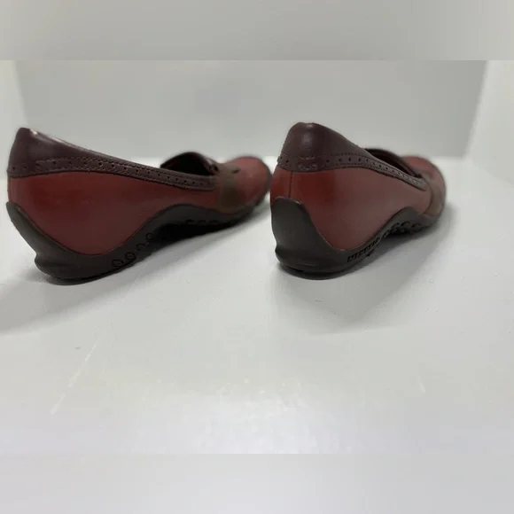 Merrell Plaza Moc Wedge Moccasins Dark Autumn Leather Slip-ons size 6.5 - Picture 5 of 8